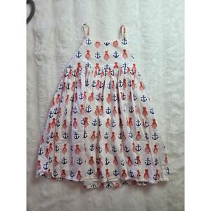 Roberta Roller Rabbit Girls White Cotton Octopus Anchor Sundress Size 4 Coastal